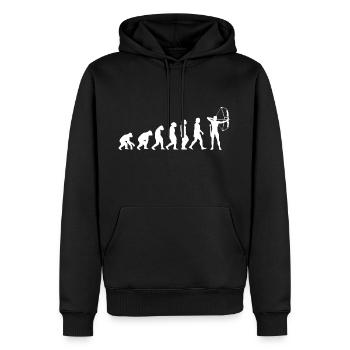 Archery Evolution of Humans Sports - Men’s Premium Organic Hoodie - black - Front - Nico (187cm)