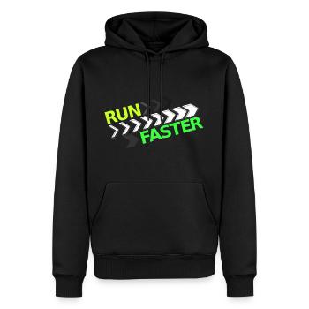 Dicton pour les coureurs : courez plus vite - Sweat à capuche Premium bio Homme - noir - Devant - Nico (187cm)