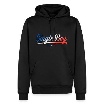 FR boy - Men’s Premium Organic Hoodie - black - Front - Nico (187cm)