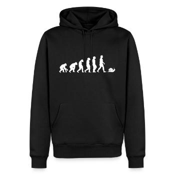 Schnecke Bauchfüßler Evolution der Menschen Tiere - Männer Premium Bio Hoodie - Schwarz - Vorne - Nico (187cm)