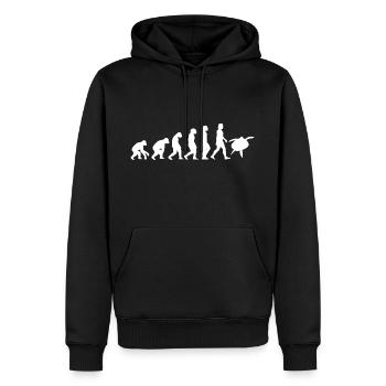 Tortue de mer Évolution des humains Animaux - Sweat à capuche Premium bio Homme - noir - Devant - Nico (187cm)