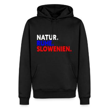 Nature Tranquility Slovenia Gift Slovenia Holiday - Men’s Premium Organic Hoodie - black - Front - Nico (187cm)