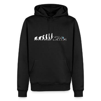 Pistenraupe Evolution Kran Fahrzeug Piste Schnee - Männer Premium Bio Hoodie - Schwarz - Vorne - Nico (187cm)