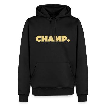 CHAMP - Men’s Premium Organic Hoodie - black - Front - Nico (187cm)