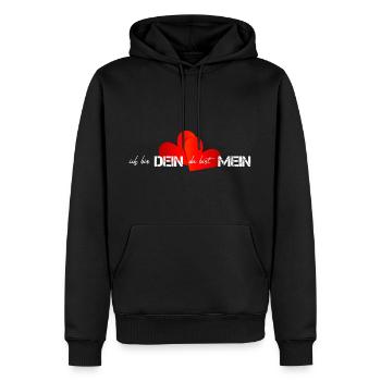 Valentinstag ich bin dein du bist mein - Männer Premium Bio Hoodie - Schwarz - Vorne - Nico (187cm)