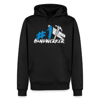 Handwerker - Männer Premium Bio Hoodie - Schwarz - Vorne - Nico (187cm)