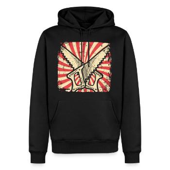 Säge - Männer Premium Bio Hoodie - Schwarz - Vorne - Nico (187cm)