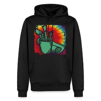 Artistes - Sweat à capuche Premium bio Homme - noir - Devant - Nico (187cm)