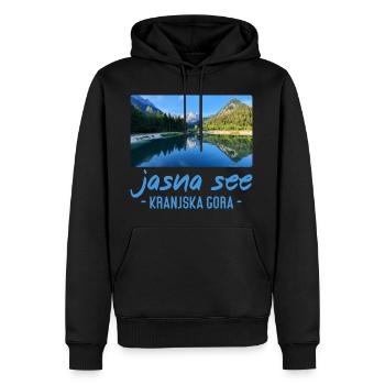Jasna See Kranjska Gora Slowenien - Männer Premium Bio Hoodie - Schwarz - Vorne - Nico (187cm)