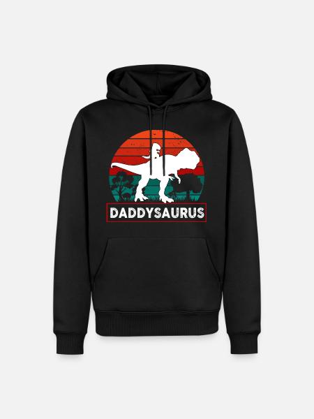Daddy Dinosaur Daddysaurus - Men’s Premium Organic Hoodie - black