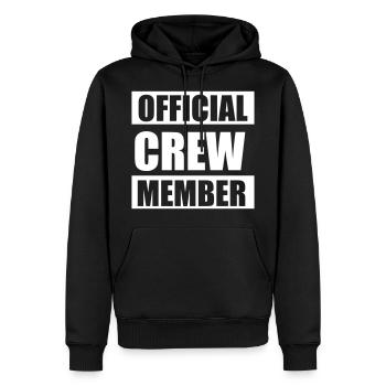 Official crew member - Sweat à capuche Premium bio Homme - noir - Devant - Nico (187cm)