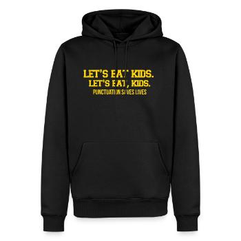 Ponctuation peut sauver des vies énonciations drôles - Sweat à capuche Premium bio Homme - noir - Devant - Nico (187cm)