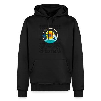 Je suis en train de rêver d'un Noël ensoleillé - Sweat à capuche Premium bio Homme - noir - Devant - Nico (187cm)