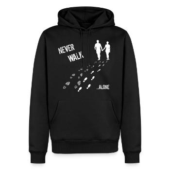 MAN AND WOMAN NEVER WALK ALONE - Men’s Premium Organic Hoodie - black - Front - Nico (187cm)