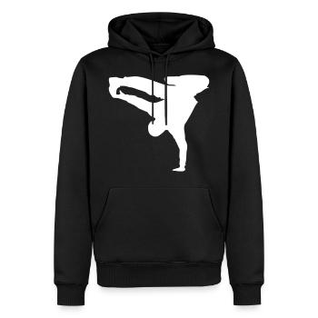 Breakdance - Sweat à capuche Premium bio Homme - noir - Devant - Nico (187cm)