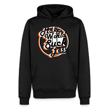 sentiments positifs pulvérisent T-shirt - Sweat à capuche Premium bio Homme - noir - Devant - Nico (187cm)