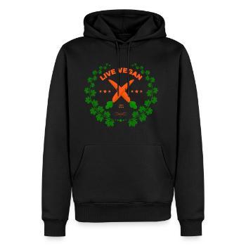La vie végétalien 100% Nature - Sweat à capuche Premium bio Homme - noir - Devant - Nico (187cm)