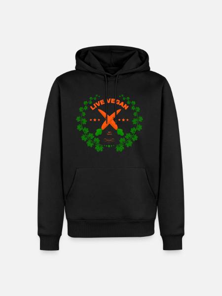 Life Vegan 100% Nature - Men’s Premium Organic Hoodie - black