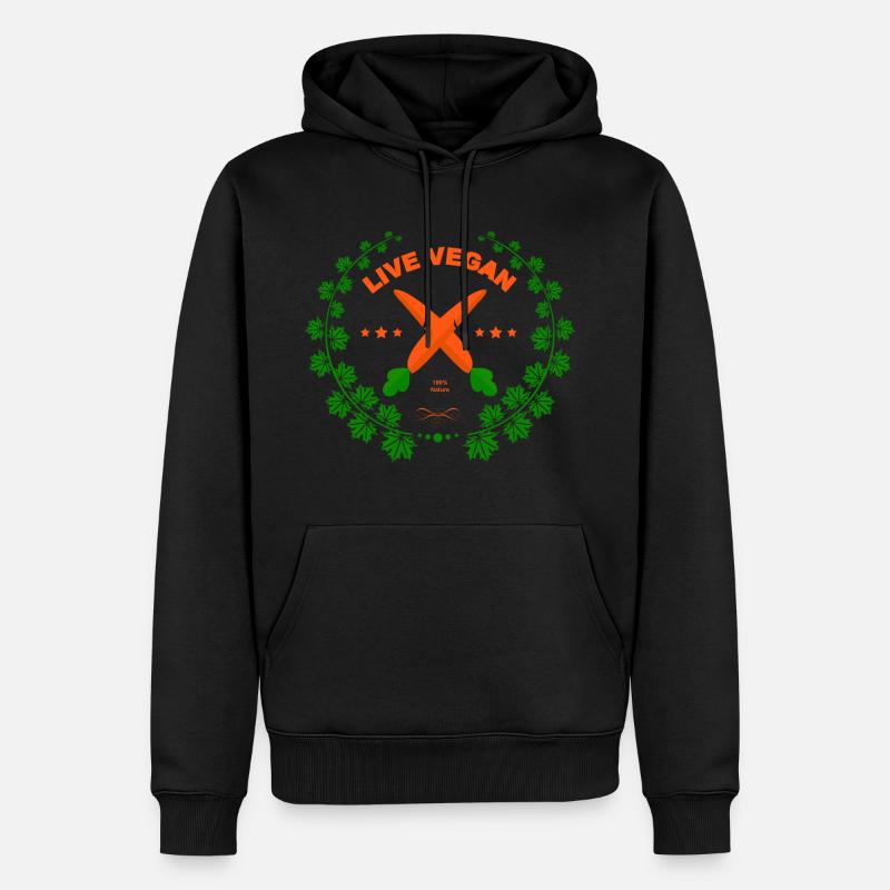 La vie végétalien 100% Nature - Sweat à capuche Premium bio Homme - noir