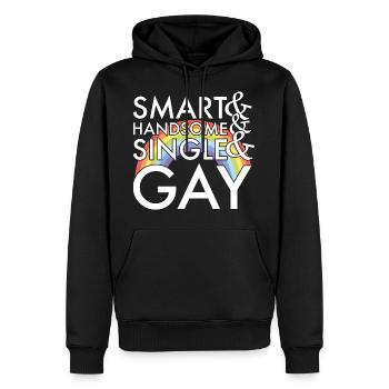 Schlau Hübsch Single und Schwul - Männer Premium Bio Hoodie - Schwarz - Vorne - Nico (187cm)