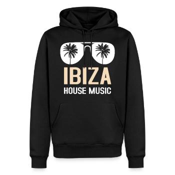 Ibiza Festival - Sweat à capuche Premium bio Homme - noir - Devant - Nico (187cm)