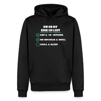 Liste de contrôle du dimanche - Sweat à capuche Premium bio Homme - noir - Devant - Nico (187cm)