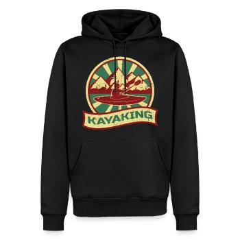 Kajak Propaganda | Kanu Kanusport Wassersport - Männer Premium Bio Hoodie - Schwarz - Vorne - Nico (187cm)