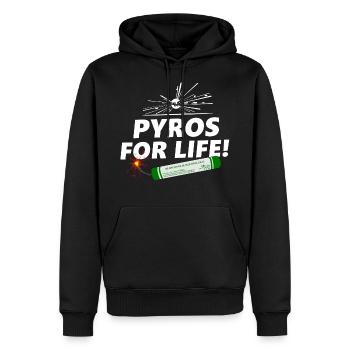Feu d'artifice Pyros for Life - Sweat à capuche Premium bio Homme - noir - Devant - Nico (187cm)
