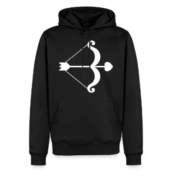 Amour arc amour flèche amour couple chemise - Sweat à capuche Premium bio Homme - noir - Devant - Nico (187cm)