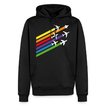 Aéronefs - Sweat à capuche Premium bio Homme - noir - Devant - Nico (187cm)