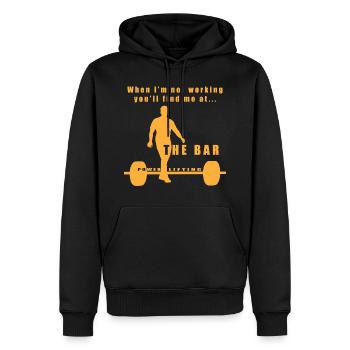 Power Lifting - The Bar - Men’s Premium Organic Hoodie - black - Front - Nico (187cm)