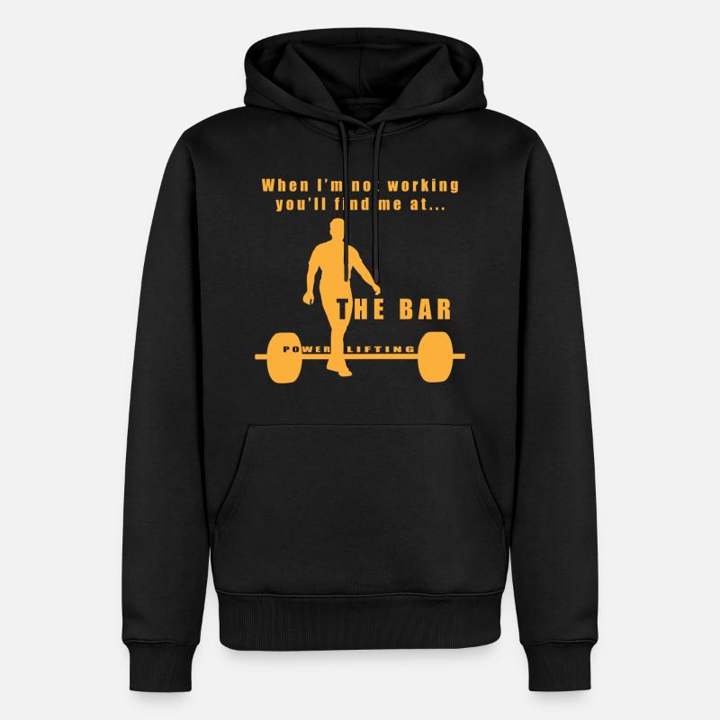 Power Lifting - La barre - Sweat à capuche Premium bio Homme - noir