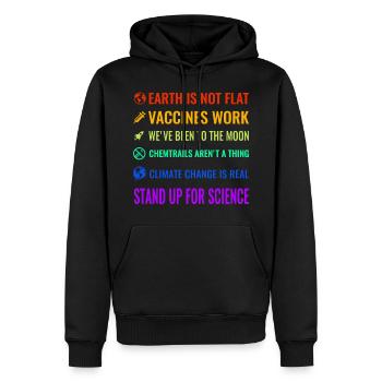 Chandail de Stand Up For Science - Sweat à capuche Premium bio Homme - noir - Devant - Nico (187cm)