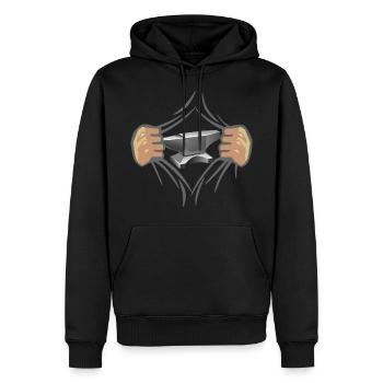 AufRiss (Amboss Edition) - Sweat à capuche Premium bio Homme - noir - Devant - Nico (187cm)
