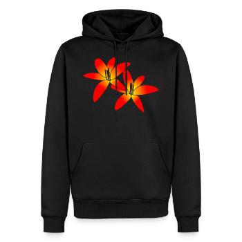 wundervolle orange Lilien, Blumen, Lilie - Männer Premium Bio Hoodie - Schwarz - Vorne - Nico (187cm)