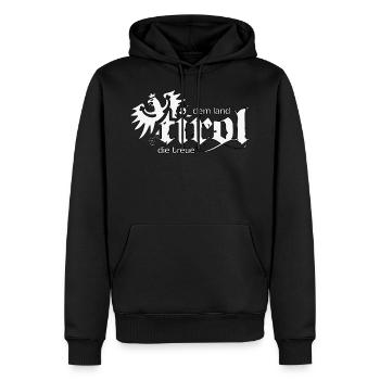 Tirol Design. Dem Land Tirol die Treue - Männer Premium Bio Hoodie - Schwarz - Vorne - Nico (187cm)