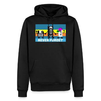 Never Forget The perfect gift for nerds - Men’s Premium Organic Hoodie - black - Front - Nico (187cm)