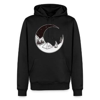 Camping Nacht | Zelten Outdoor Natur Sternenhimmel - Männer Premium Bio Hoodie - Schwarz - Vorne - Nico (187cm)