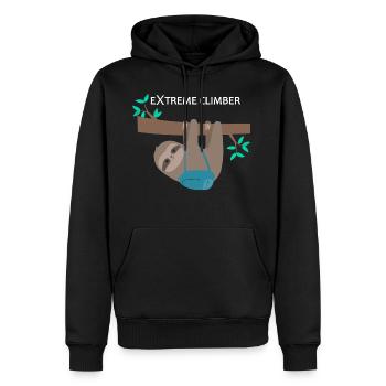 Faultier extreme climber Extrem Kletterer - Männer Premium Bio Hoodie - Schwarz - Vorne - Nico (187cm)