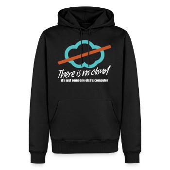 There is no cloud - Männer Premium Bio Hoodie - Schwarz - Vorne - Nico (187cm)