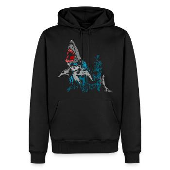 requin - Sweat à capuche Premium bio Homme - noir - Devant - Nico (187cm)