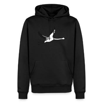 FLAMENCO BLANC VOLANT - Sweat à capuche Premium bio Homme - noir - Devant - Nico (187cm)