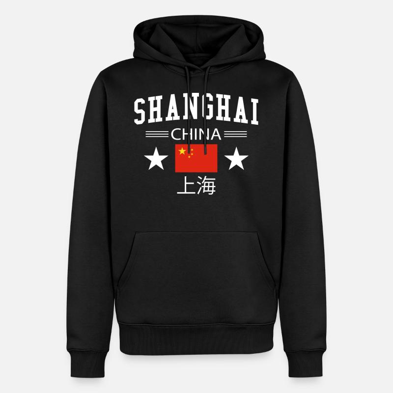 Shanghai - Männer Premium Bio Hoodie - Schwarz