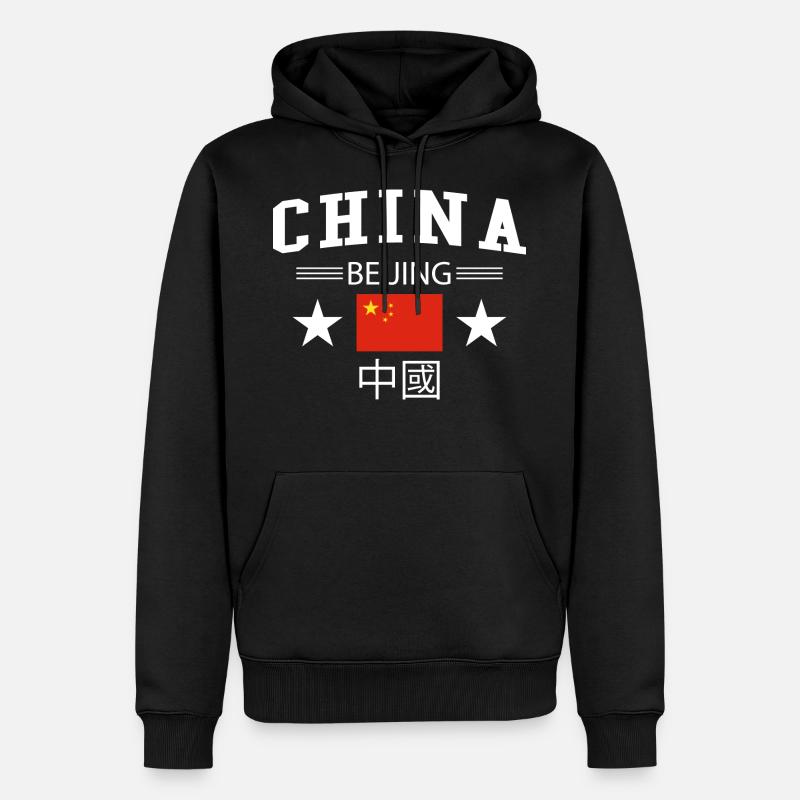 China - Männer Premium Bio Hoodie - Schwarz