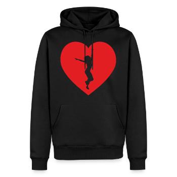 Danseur avec un coeur - Sweat à capuche Premium bio Homme - noir - Devant - Nico (187cm)