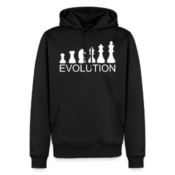 Chess Evolution - Men’s Premium Organic Hoodie - black - Front - Nico (187cm)