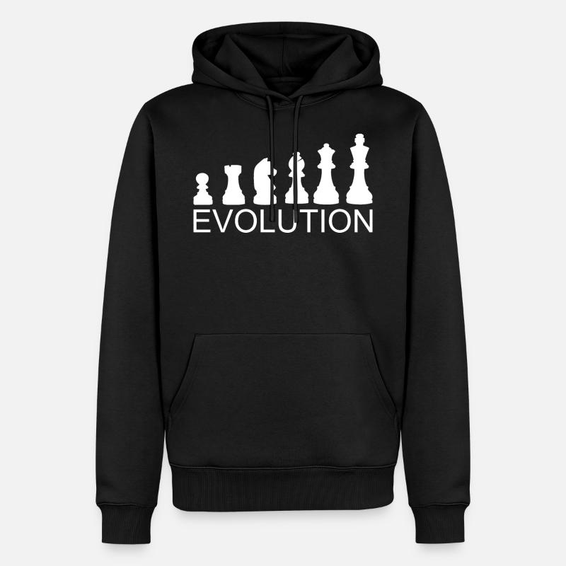 Échecs Evolution - Sweat à capuche Premium bio Homme - noir