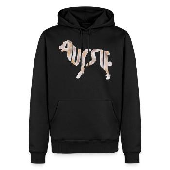 Aussie Red Merle - Sweat à capuche Premium bio Homme - noir - Devant - Nico (187cm)