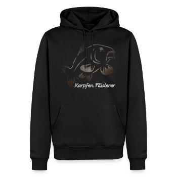 Karpfen Flüsterer - Männer Premium Bio Hoodie - Schwarz - Vorne - Nico (187cm)