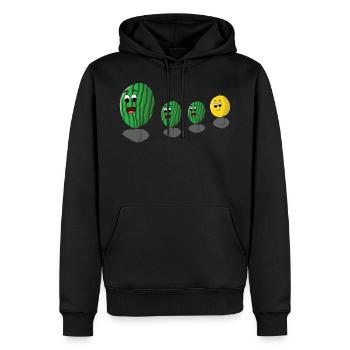 Melonen - Männer Premium Bio Hoodie - Schwarz - Vorne - Nico (187cm)
